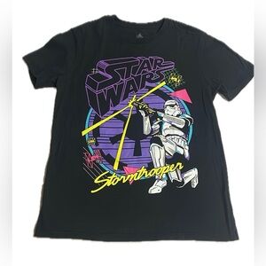 Disney Store Star Wars Stormtrooper Neon Graphics Black t-shirt Mens Medium